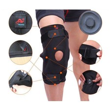 Double Metal Full Knee Support for Home Travel Black