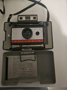 Polaroid Automatic 220 Land Camera Instant Film Camera, Gray with Case