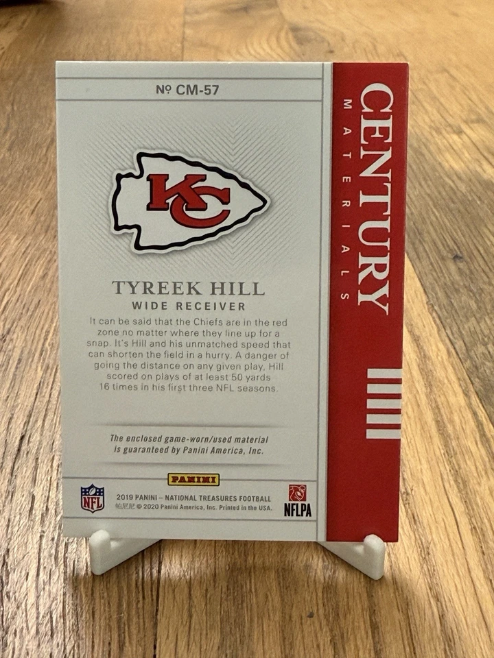2019 National Treasures Tyreek Hill Patch Century Materials  /99 #CM-57 - Image 2 of 4