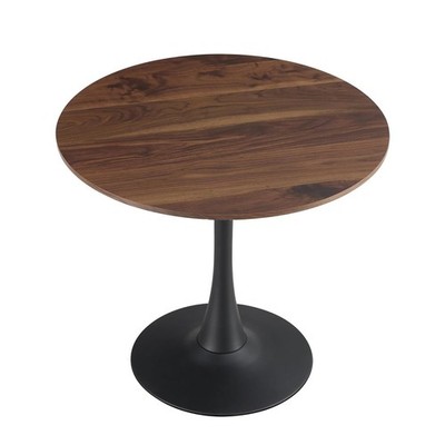 HYYTEIBL 27.3'' Round Tulip Dining Table for 2-4 People with Walnut Top