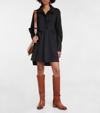 Isabel Marant Etoile Dress Cabora Black Cotton Shirtdress Shift Size 36 US Small