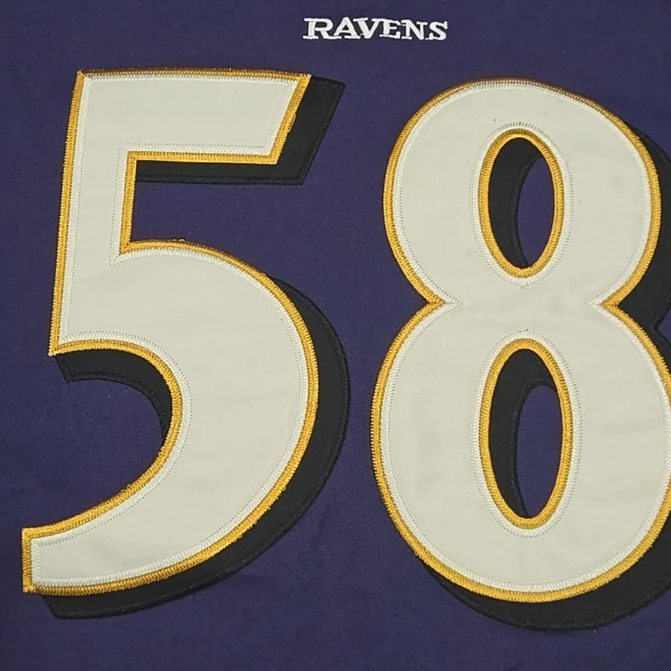 Camiseta Nike NFL púrpura de los Baltimore Ravens Elvis Dumervil #58 talla 48 jugadores de la NFL Foto 4 de 4