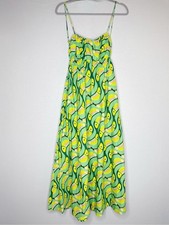 FARM Rio Green Dress with Yellow and Pink Toucan Motif XS