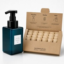 20 Foaming Hand Soap Tablets Plus Free Dispenser bottle 
