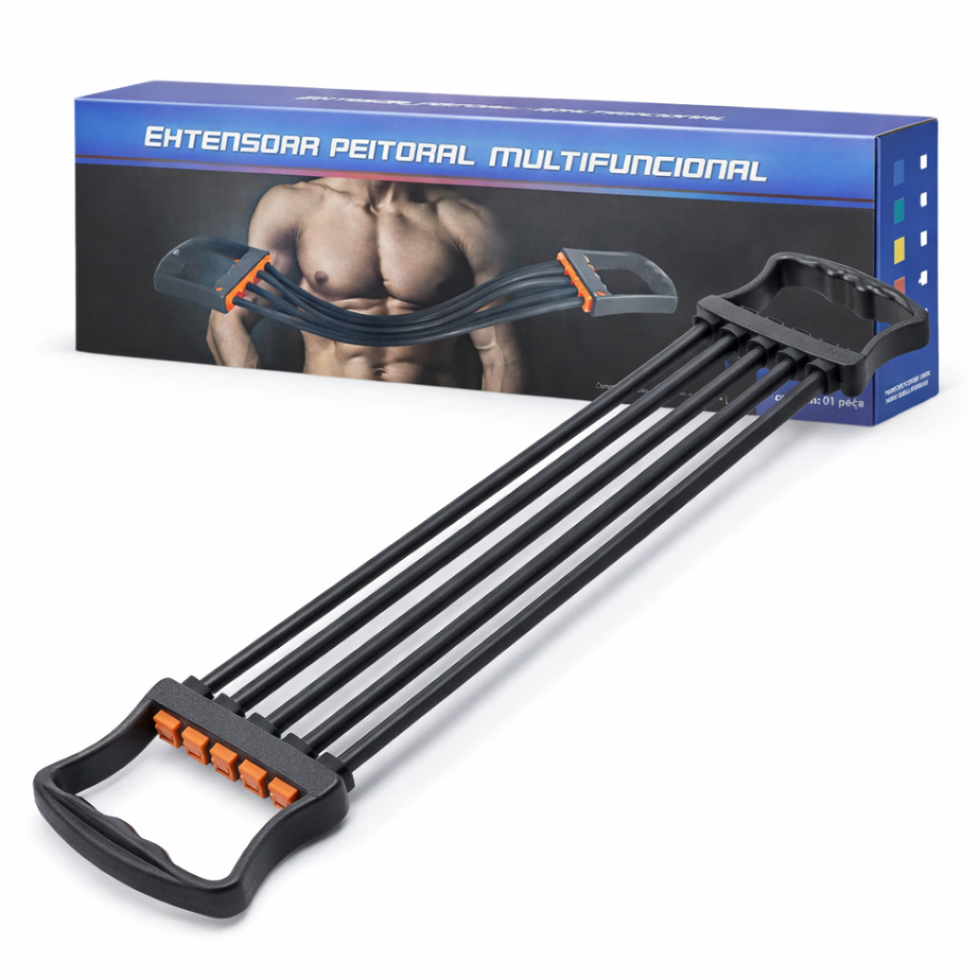 5 tube Chest Expander Exercise Puller Muscle Stretcher Training Home Gym Pull