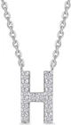 VVS1 D Color Elegant H Initial Moissanite Necklace 18" Sterling Silver Jewelry