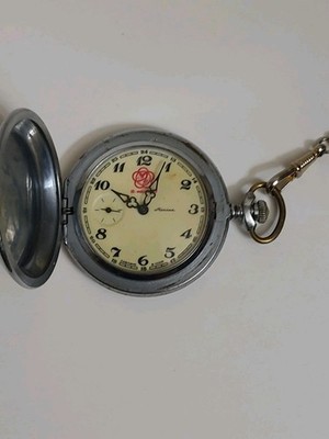 Molnija Moscow 85 Pocket Watch USSR Soviet 3602 18 Jewel Running Hunter Case