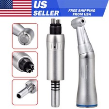 Dental Slow Low Speed Handpiece Push Contra Angle NSK Style Air Motor 4Holes US