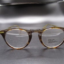 Stylish Tortoiseshell Round Eyeglass Frames 47-24-143 Gold Temples