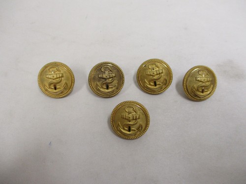 5 Vintage WWII World War Two German Kreiss Marine Buttons 25mm Marked Extra Fein