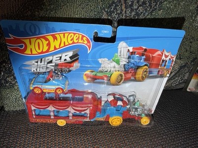 Hot Wheels Super Rigs Car-Nival Steamer Transport Vehicle with Pedal Driver Car