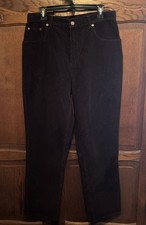 NWT Vintage Bill Blass Womens Stretch Corduroy Pants Brown 12 Straight Leg