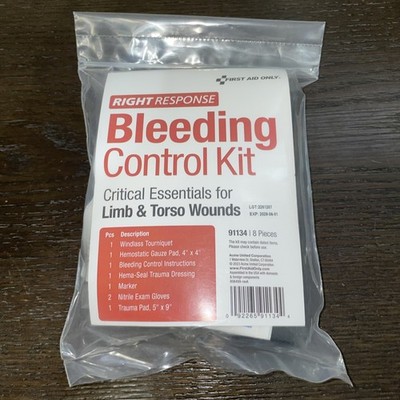First Aid Only 91137 Critical Essentials Bleeding Control Kit for Chest, Limb...