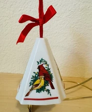 Vintage Giftco Potpourri Hanging Ornament Cardinal Birds 3 In Porcelain