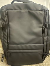 Black Polyester Laptop Backpack 15 in Padded Compartment Built-In USB 18x12x6