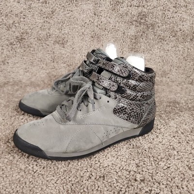 Reebok Classic Freestyle Hi Top Snakeskin/Gray Women's Size 7.5 Retro 80's Shoes