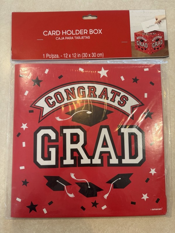 Graduation Congrats Grad 12x12 Cardholder Box red