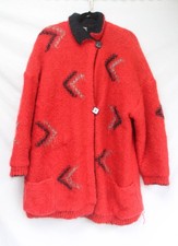 VTG 80  s ROSALIND YEHUDA Red Mohair Blend Cardigan Sweater Size 3 England