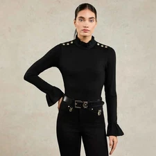 Holland Cooper Lilibet Black Jersey Tee Top RRP £69
