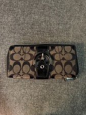 Vintage Black Coach Soho Signature Buckle Slim Envelope Wallet
