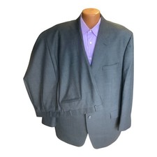 Lauren Ralph Lauren 52L Pant 45x31 Dark Gray 2Pc Big  Tall Suit 3 Buttons Wool
