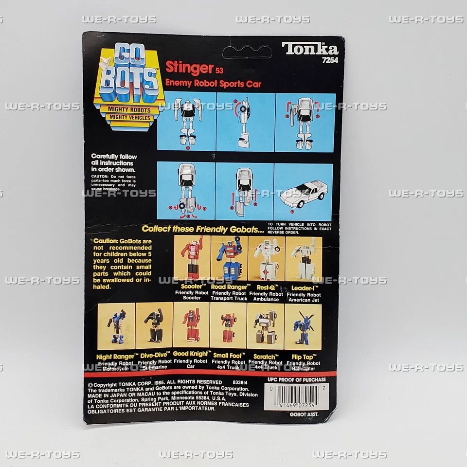 Go Bots Stinger 53 Enemy Robot Sports Car Action Figure and 3D Sticker NEW - Image 3 of 4