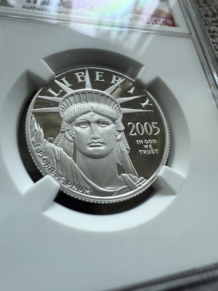 2005-W $50 American Platinum Eagle NGC PF70 Ultra Cameo Mike Castle Signed - Image 3 of 4