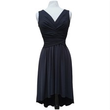 Suzi Chin for Maggy Boutique Asymmetric High Low Black Stretch Cocktail Dress 6