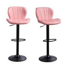 2 x Bar Stools Swivel Gas Lift Barstool for Kitchen Counter Seating Cafe Chair