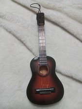 NEW Miniature 7" Classic String Guitar Replica Dark Brown Christmas Ornament