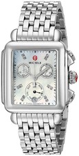 New Michele Deco Signature Diamond Dial Steel MWW06P000014 Ladies 33mm Watch