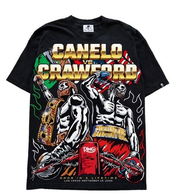 Warren Lotas X Canelo vs Crawford Boxing Graphic T-Shirt - XL | eBay