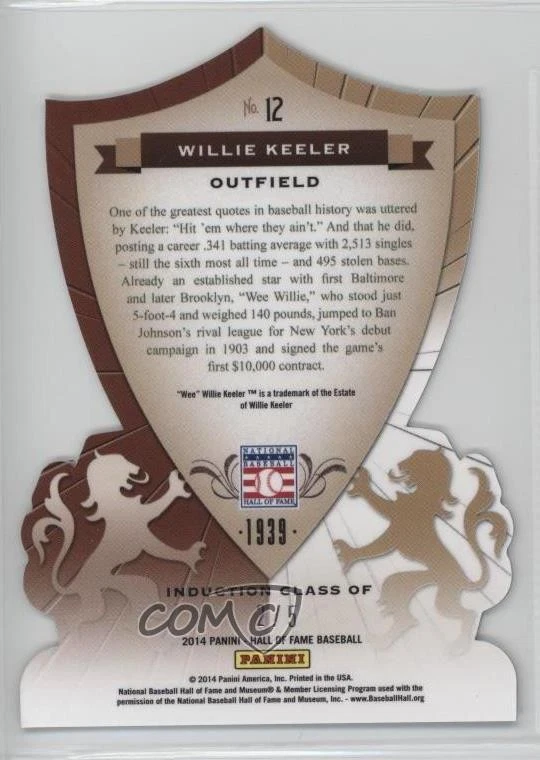 Panini Hall of Fame Crusades 2014 verde troquelado/5 Willie Keeler #12 patio Foto 2 de 2