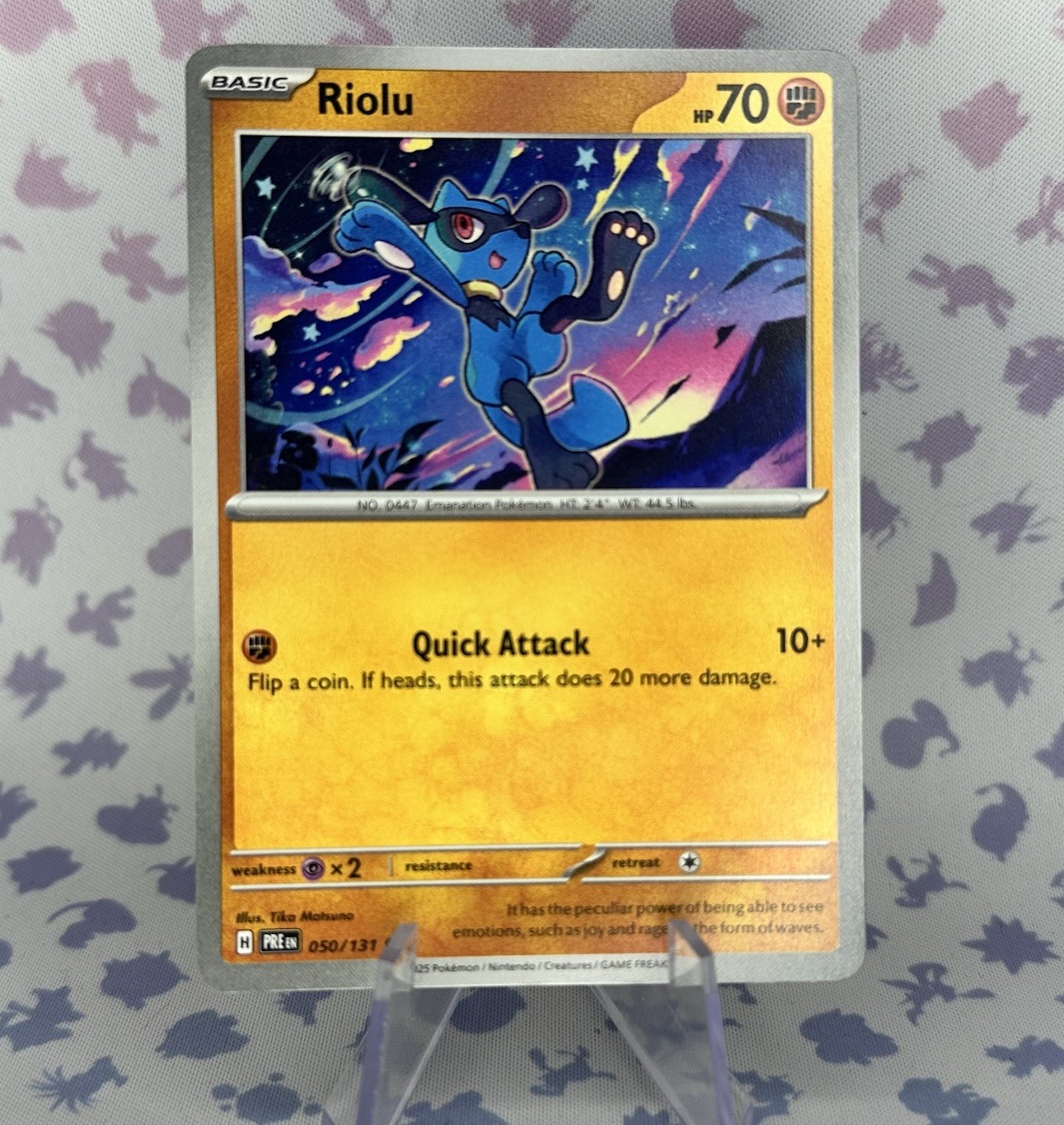 Riolu - 50/131 - Common Regular - Pokemon Prismatic Evolutions - NM