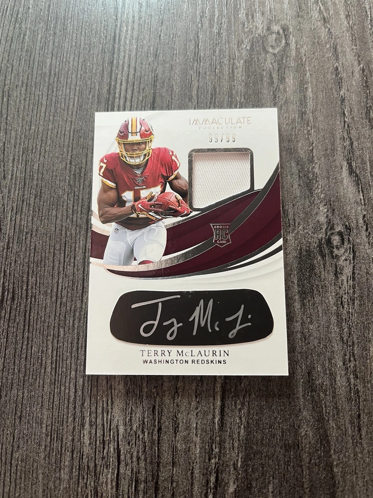 Terry McLaurin Panini Immaculate Collection Immaculate Rookie Eye Black Jersey Autograph #TML Nflpa 1/1