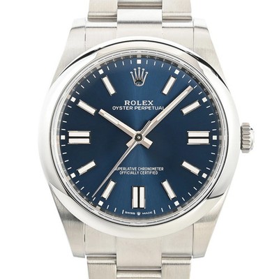 ROLEX Oyster Perpetual 41 124300 blau Gehäusegröße 41mm gebrauchte Herrenuhr ...