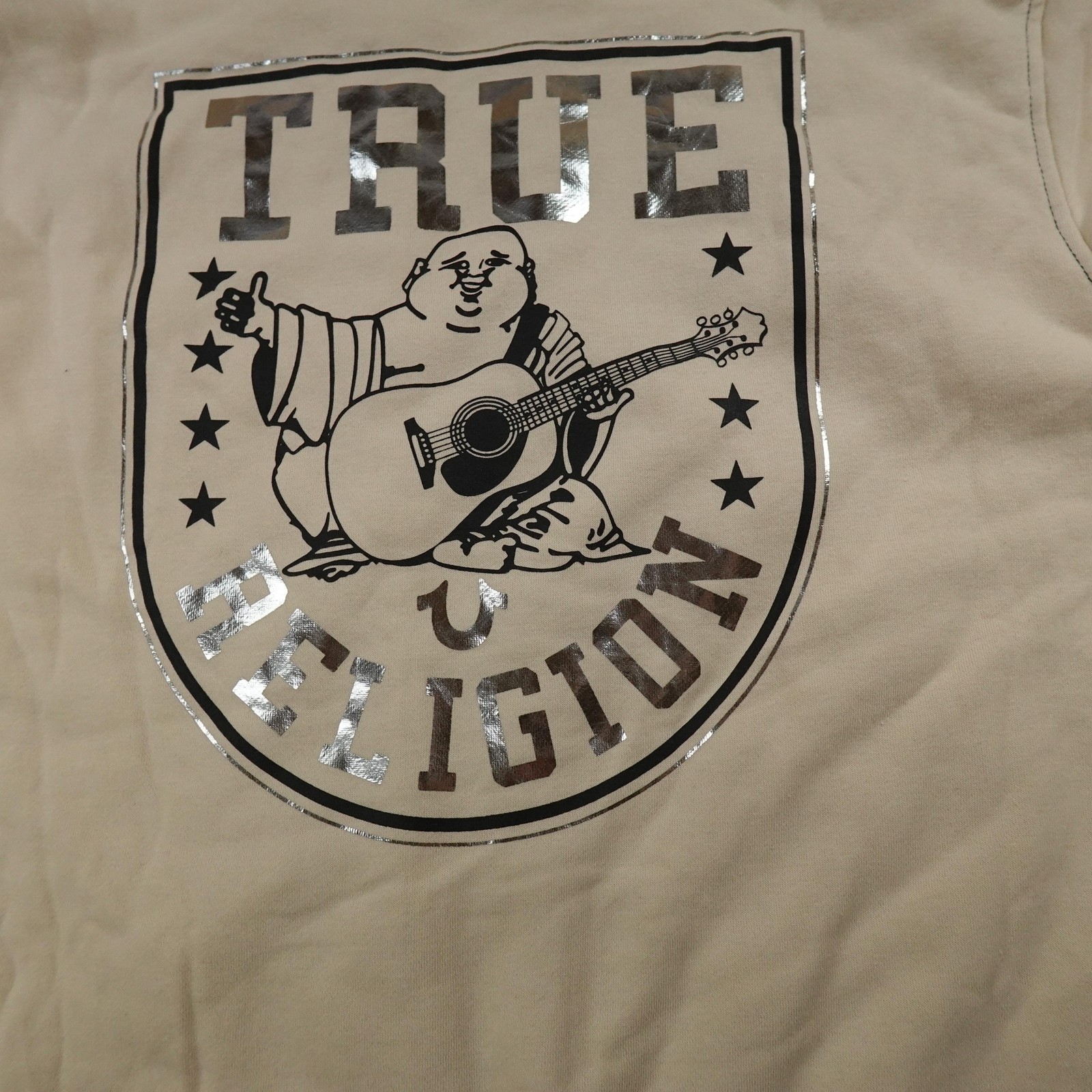 NEW True Religion Hoodie Mens L Beige Buddha Sherpa Full Zip Sweatshirt Jacket thumbnail 9