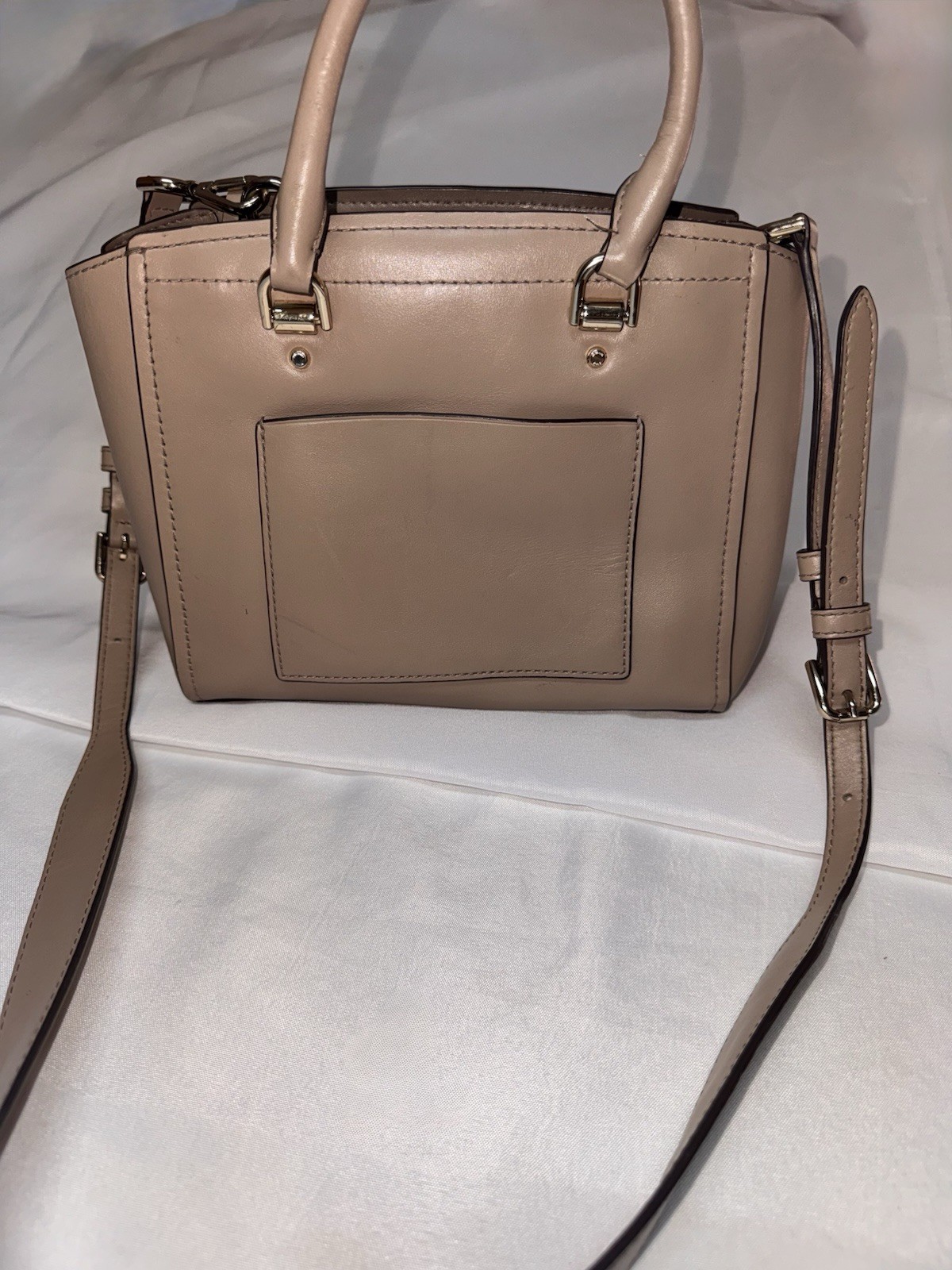 Michael  Kors Benning Medium Leather Satchel Tan thumbnail 7