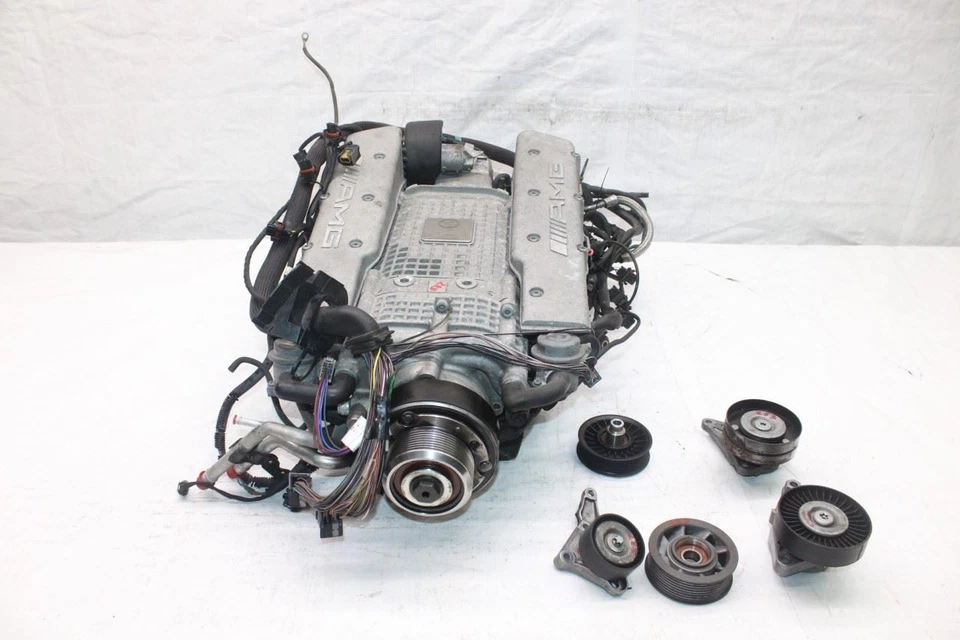 Mercedes Cl55 W215 2004 cupé #283 motor sobrealimentador AMG M113K con polea Foto 3 de 4