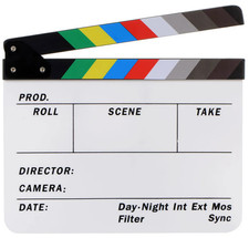 Movie Film Slate Clapboard Director Production Board 9 Section Color Clap Stick