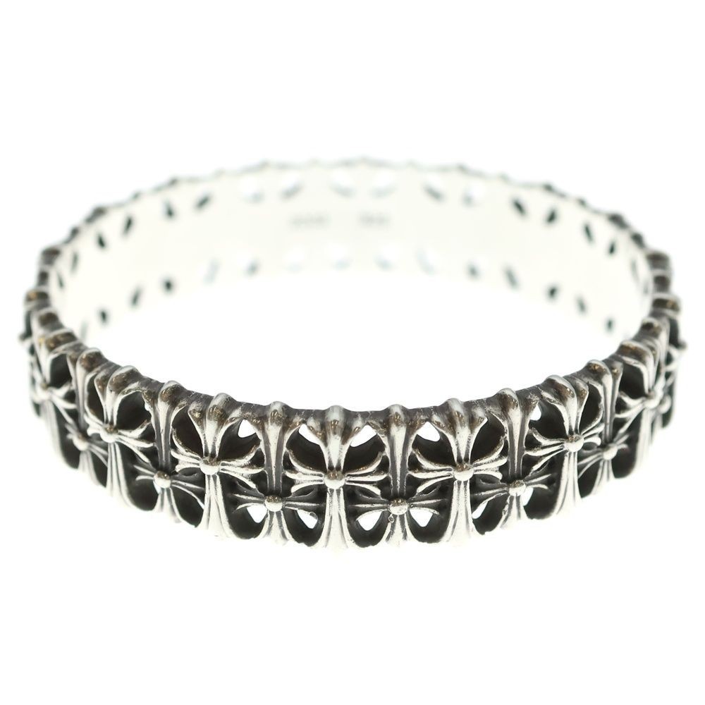 Authentic Chrome Hearts Cemetery Cross Bangle Bracelet Silver 925