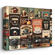 1000 Piece Puzzle Vintage Coffee Collage Kitchen Art Jigsaw For Adults Large