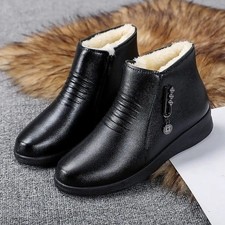 Women's Winter Snow Boots Warm Plush Lined Waterproof Ankle Boots Flat Shoes New