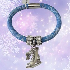 BRIGHTON BLUE SNOWFLAKE WOODSTOCK BRACELET ICE SKATE BOOT CHARM NAVETTE Bead NWT