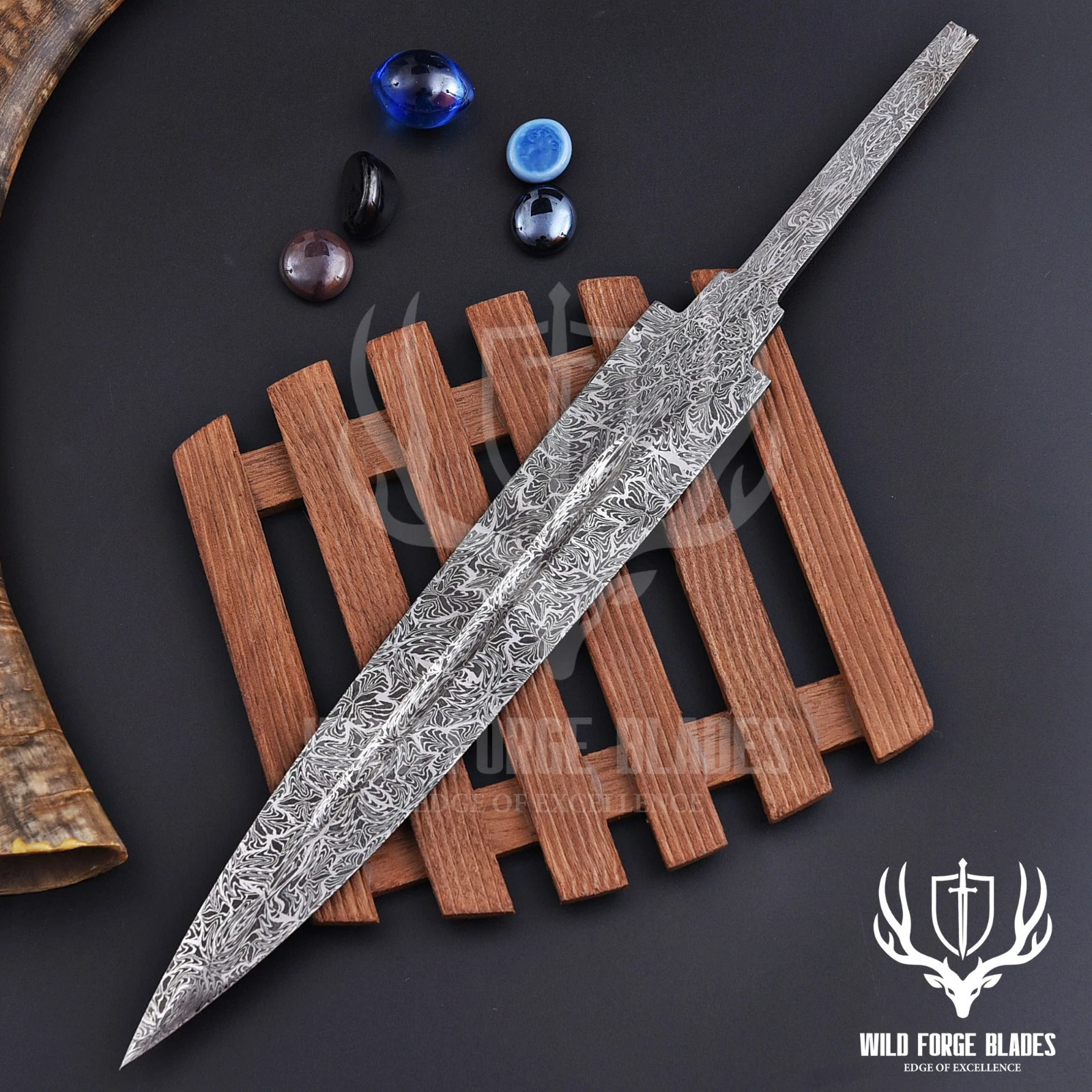 Hand Forged Damascus steel Mosaic Pattern Blank Blade For Knife Making Blade