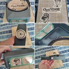 VTG Green OptiVISOR DA-2 Optical Glass Magnifier Headband USA In Original Box