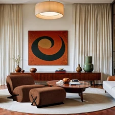 Meridian Furniture Akira Cognac Upholstered Ottoman