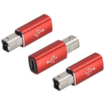 USB C to Printer  Convert Adapters Type C to USB B Adapters Red /3 Pcs