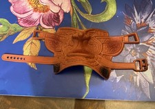 Brown Rubbery Saddle For Toy Horse Collectible Western Design