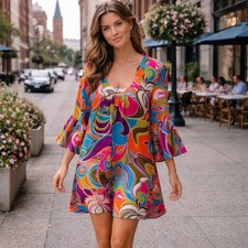 Trina Turk Multicolor Swirl Dress 0 (NWOT)